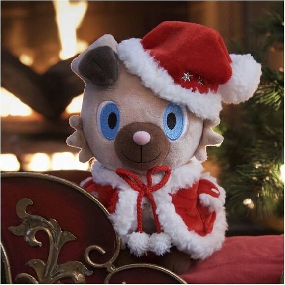 Pokemon Holiday Rockruff Center Christmas 2017 Plush Toy Rockruff Pokemon USED - Picture 2 of 10